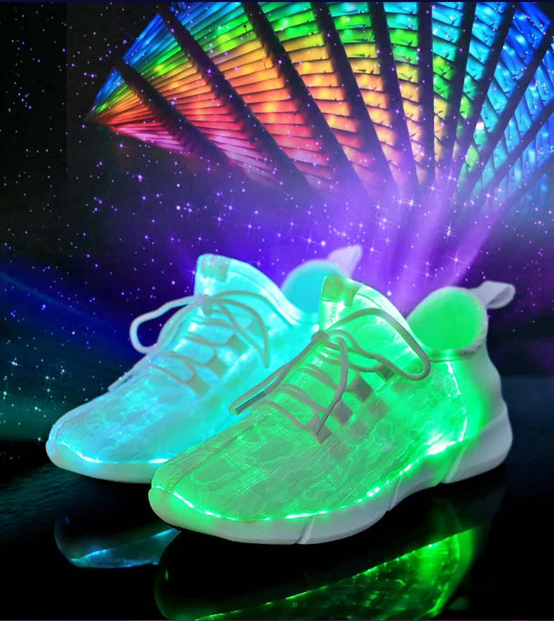 Designer Kids Luminous Sneakers Fiber Optic Fabric LED Flashing boy gilrs Children USB Rechargeable Light Up Shoes
Designer Kids Luminous Sneakers Fiber Optic Fabric LED Flashing boy gilrs Children USB Rechargeable Light Up Shoes