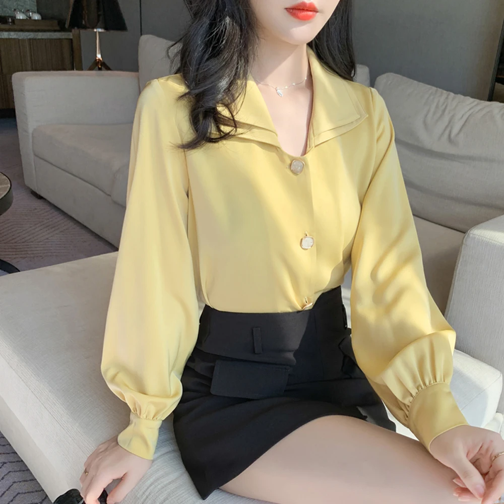 Autumn Fashion Button Up Women Satin Shirts Vintage Office Lady Blouse Women White Yellow Long Sleeve Female Loose Shirts Tops
Autumn Fashion Button Up Women Satin Shirts Vintage Office Lady Blouse Women White Yellow Long Sleeve Female Loose Shirts Tops
