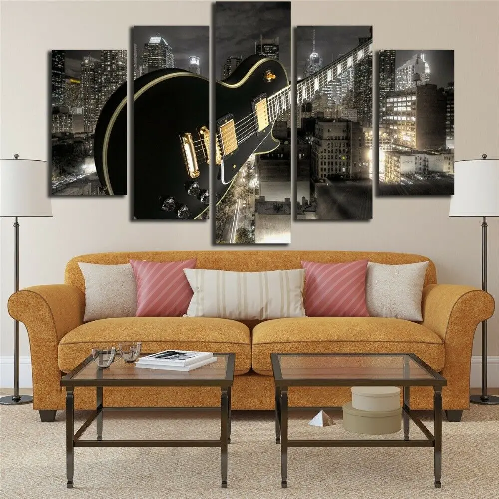 5 Pcs Guitar And City Buildings Night Canvas Pictures Print Wall Art Canvas Paintings Wall Decorations for Living Room Unframe
5 Pcs Guitar And City Buildings Night Canvas Pictures Print Wall Art Canvas Paintings Wall Decorations for Living Room Unframe