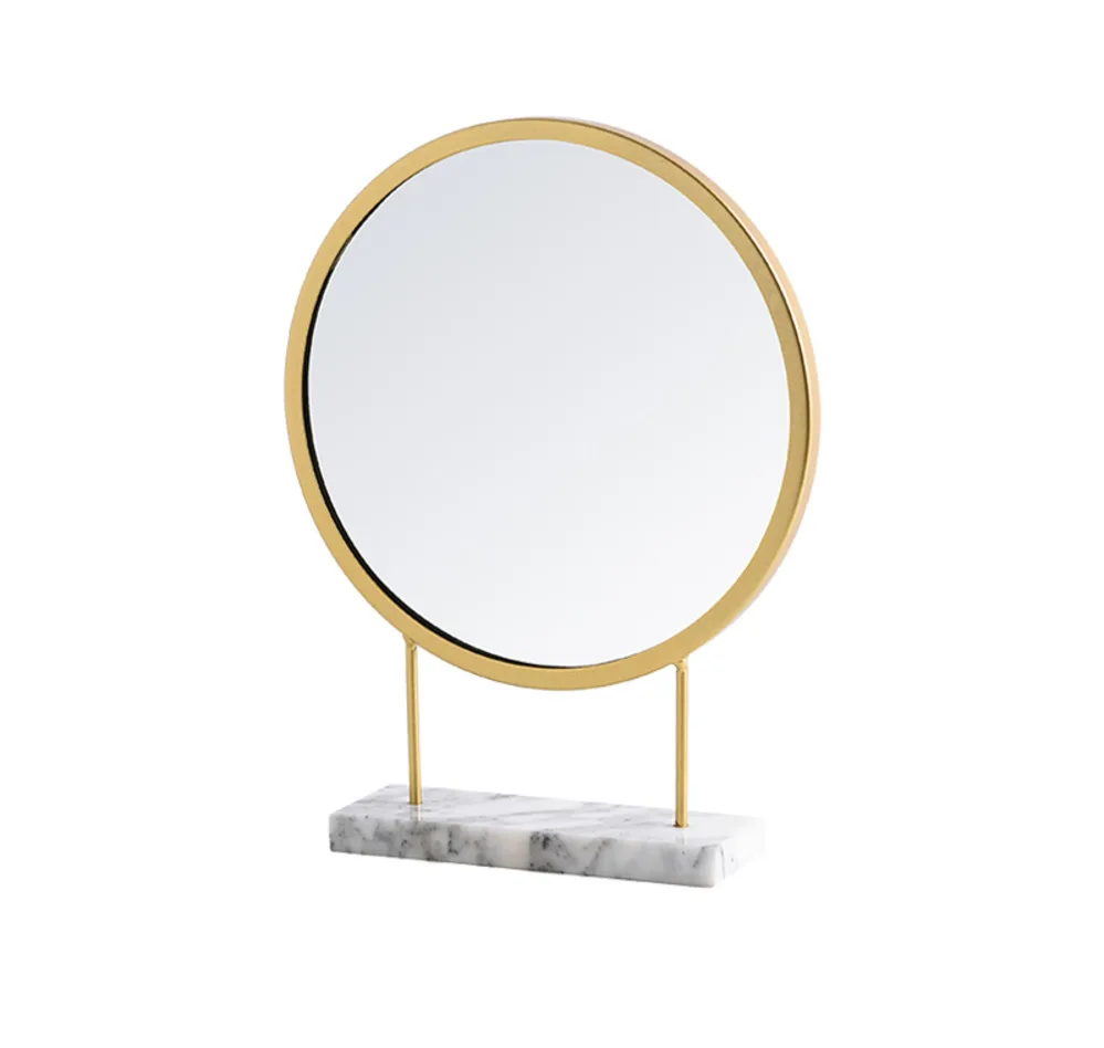 Dressing Table Makeup Mirror Wrought Iron Marble Vanity Mirrors for Home Modern Minimalist Student Dormitory Desktop Decoration
Dressing Table Makeup Mirror Wrought Iron Marble Vanity Mirrors for Home Modern Minimalist Student Dormitory Desktop Decoration