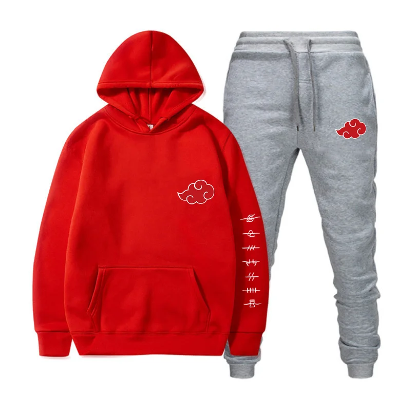 2 piece set Akatsuki Cloud Symbols anime print hoodie + pants sportswear men's and women's sweatshirts streetwear pullover Suda
2 piece set Akatsuki Cloud Symbols anime print hoodie + pants sportswear men's and women's sweatshirts streetwear pullover Suda
