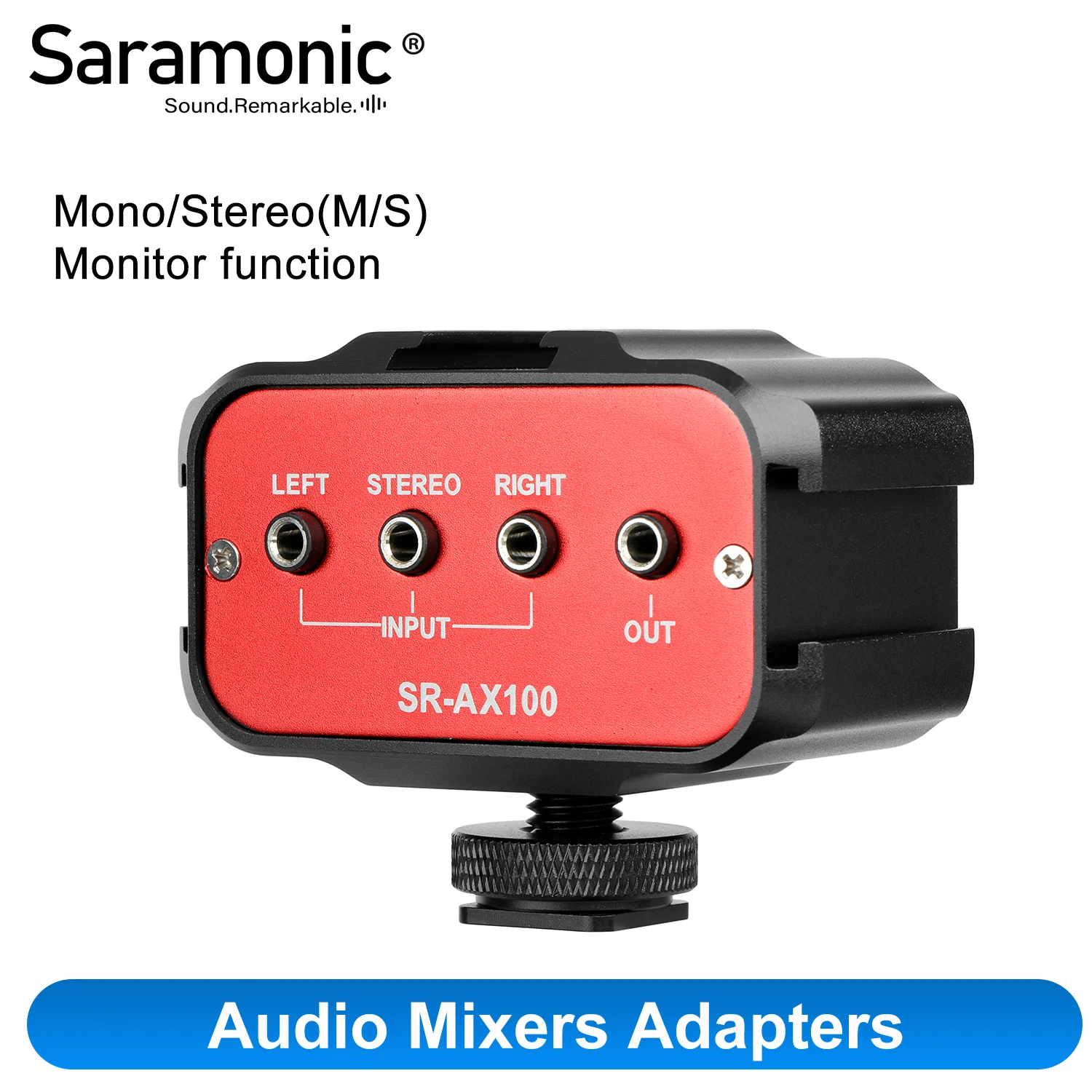 Saramonic SR-AX100 Universal Microphone Audio Adapter Mixer with Stereo & Dual Mono 3.5mm Inputs for DSLR Cameras & Camcorders
Saramonic SR-AX100 Universal Microphone Audio Adapter Mixer with Stereo & Dual Mono 3.5mm Inputs for DSLR Cameras & Camcorders