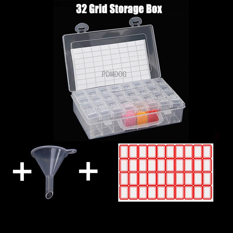 32/42/64 Cells Plastic Storage Box Funnel and Stickers Sets for Diamond Painting Accessories Tool 32 Bottles Container Bag Sets
32/42/64 Cells Plastic Storage Box Funnel and Stickers Sets for Diamond Painting Accessories Tool 32 Bottles Container Bag Sets