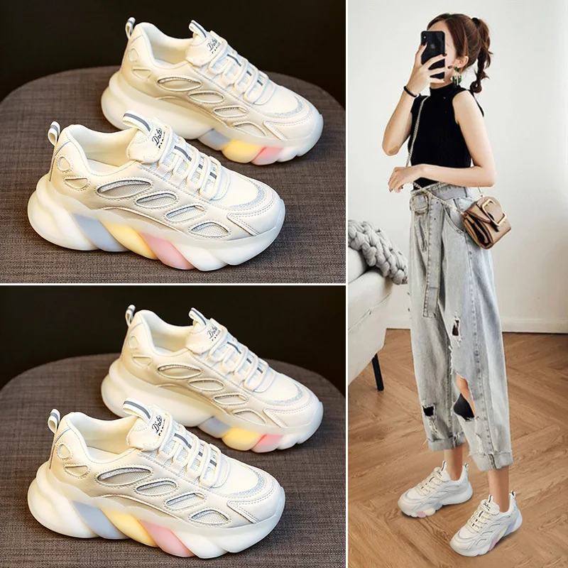 Women's Sneakers Summer 2021 Shoes Platform Tennis Female Woman-shoes New Leather Heels Fashion Thick Sole Trainers Casual Mesh
Women's Sneakers Summer 2021 Shoes Platform Tennis Female Woman-shoes New Leather Heels Fashion Thick Sole Trainers Casual Mesh