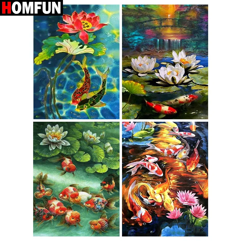 HOMFUN 5D Diamond Pattern Rhinestone Needlework Diy Diamond Painting Cross Stitch "Lotus pond fish scenery" Diamond Embroidery
HOMFUN 5D Diamond Pattern Rhinestone Needlework Diy Diamond Painting Cross Stitch "Lotus pond fish scenery" Diamond Embroidery