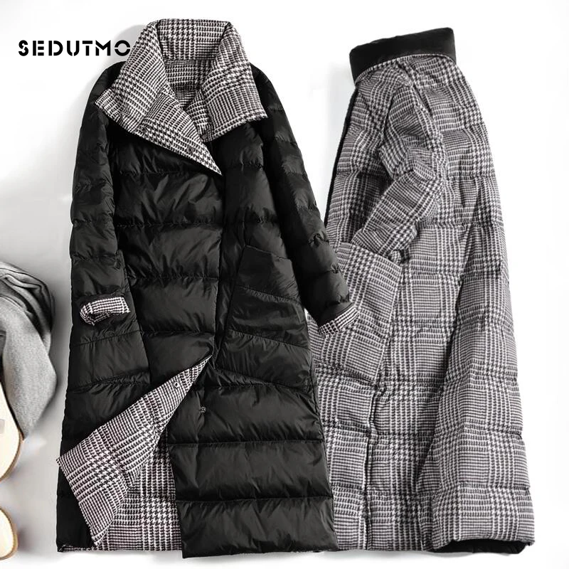 Зимние длинные женские пуховики SEDUTMO Φ 4XL, двустороннее клетчатое пальто, светильник тонкая весенняя приталенная куртка-пуховик ED931
Зимние длинные женские пуховики SEDUTMO Φ 4XL, двустороннее клетчатое пальто, светильник тонкая весенняя приталенная куртка-пуховик ED931