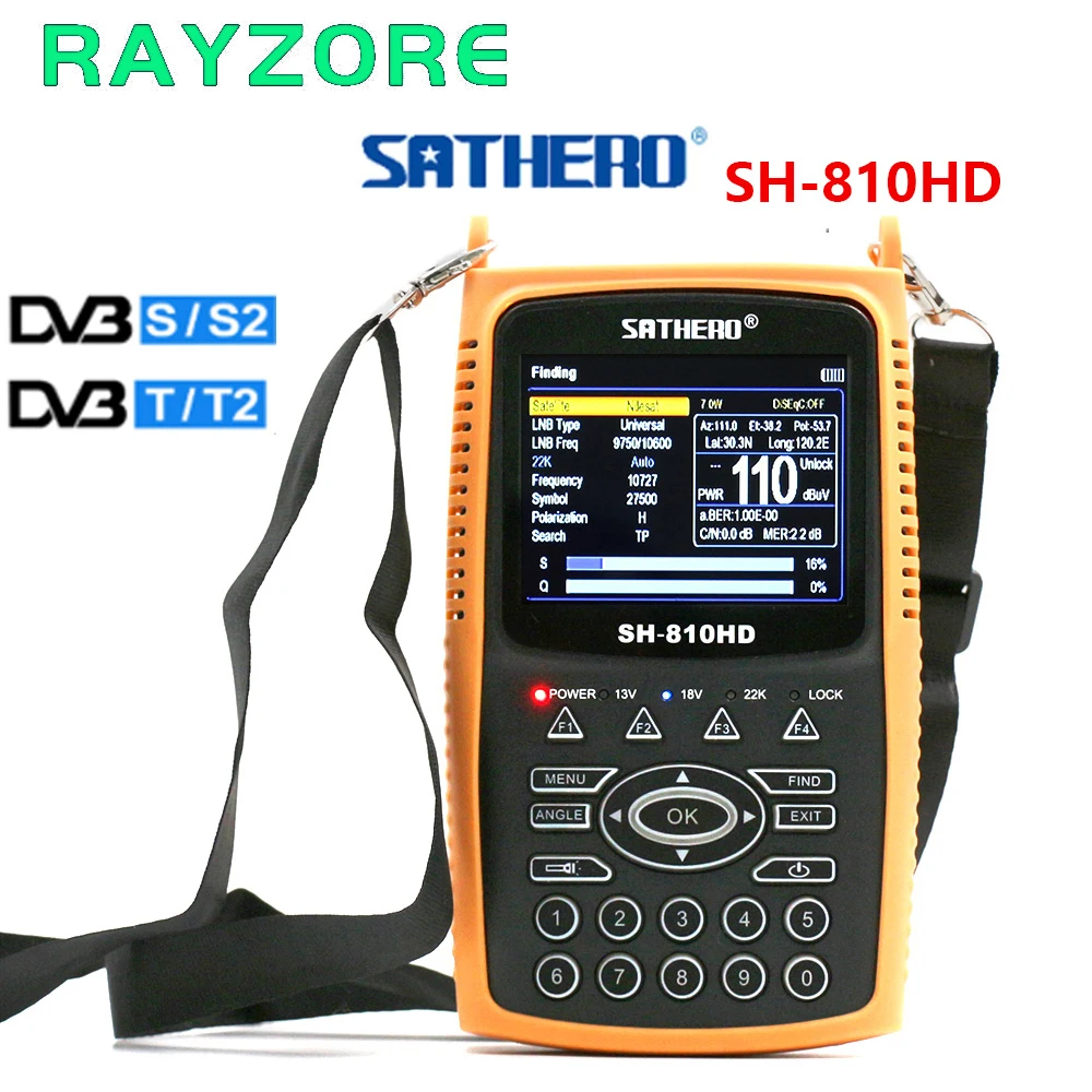 Sathero SH-810HD DVB-S2 DVB-T2 Combo Digital Satellite Finder Meter Support CCTV 3,5 inch TFT LCD Screen 8PSK 16APSK 810HD
Sathero SH-810HD DVB-S2 DVB-T2 Combo Digital Satellite Finder Meter Support CCTV 3,5 inch TFT LCD Screen 8PSK 16APSK 810HD