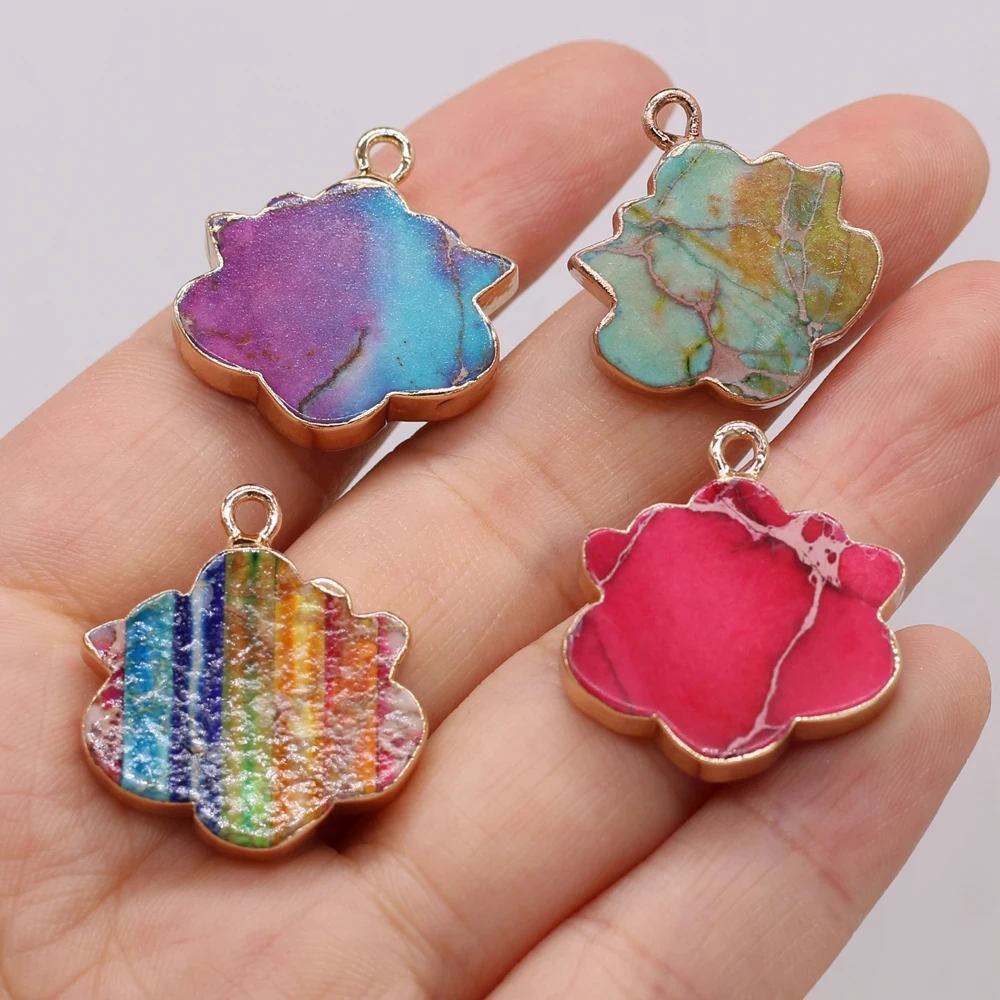 Natural Emperor Stone Pendants Imperial Jasper Irregular Flowers Shape Golden Plated Charms Pendant For Jewelry Making Necklace
Natural Emperor Stone Pendants Imperial Jasper Irregular Flowers Shape Golden Plated Charms Pendant For Jewelry Making Necklace