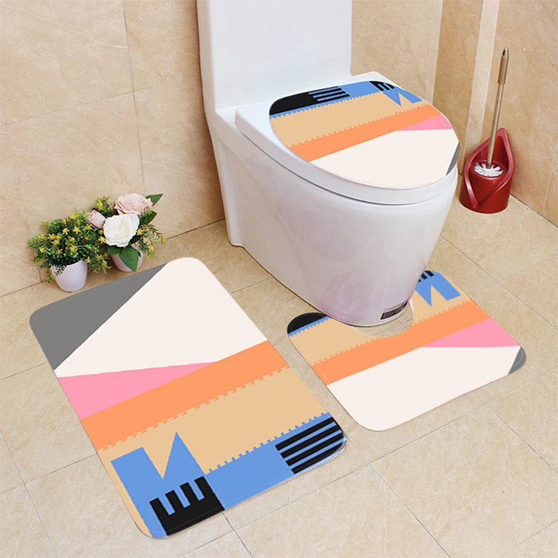 Набор из трех предметов, фланелевые коврики, геометрический рисунок для ванной, туалета
Набор из трех предметов, фланелевые коврики, геометрический рисунок для ванной, туалета