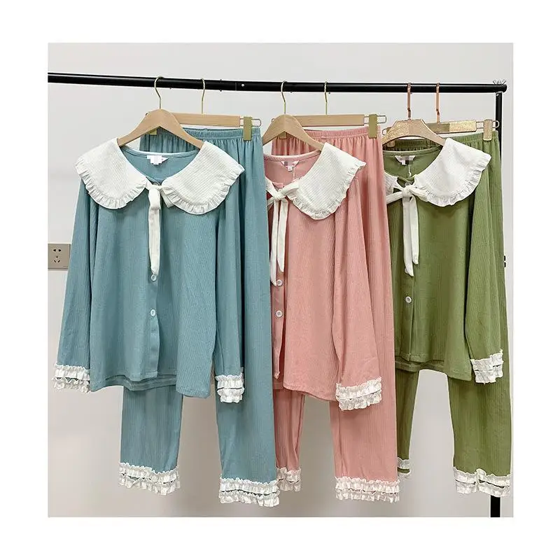 2020 Girls Sweet Lapel Big Bow Tie Pajamas Long Sleeve Pants Preppy Style Nightwear Suit Autumn Winter Home Clothing
2020 Girls Sweet Lapel Big Bow Tie Pajamas Long Sleeve Pants Preppy Style Nightwear Suit Autumn Winter Home Clothing
