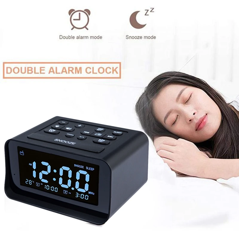 Desktop LED Fm Radio Digital Alarm Clock with Sleep Timer Snooze Function Compact Digital Modern
Desktop LED Fm Radio Digital Alarm Clock with Sleep Timer Snooze Function Compact Digital Modern