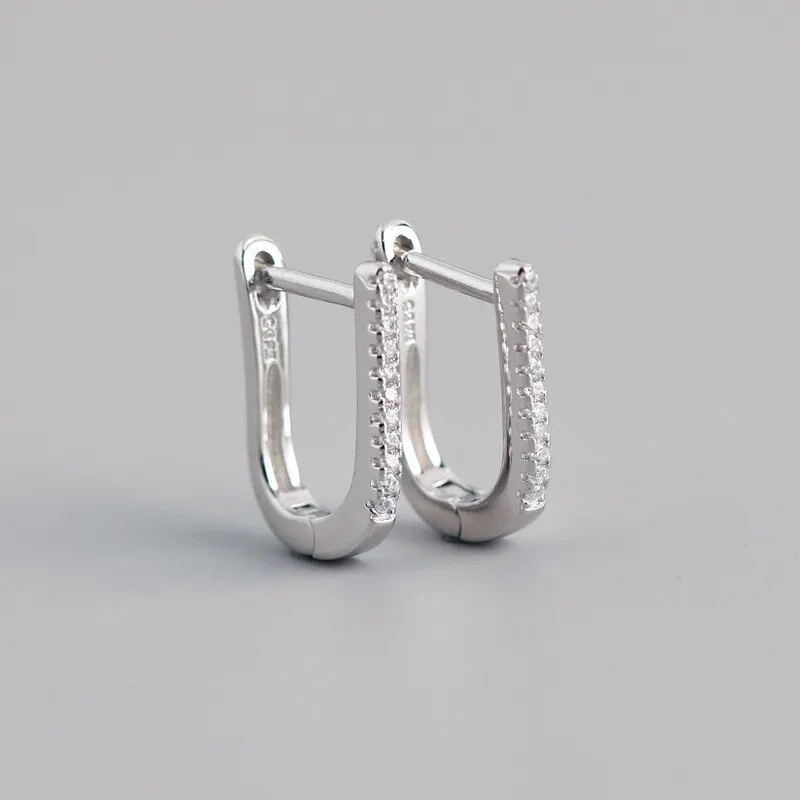 A00743 Trendy Geometry Real 925 Sterling Silver U-Shaped Pave Zircon Stud Earrings for Women Wedding Street jewelry
A00743 Trendy Geometry Real 925 Sterling Silver U-Shaped Pave Zircon Stud Earrings for Women Wedding Street jewelry