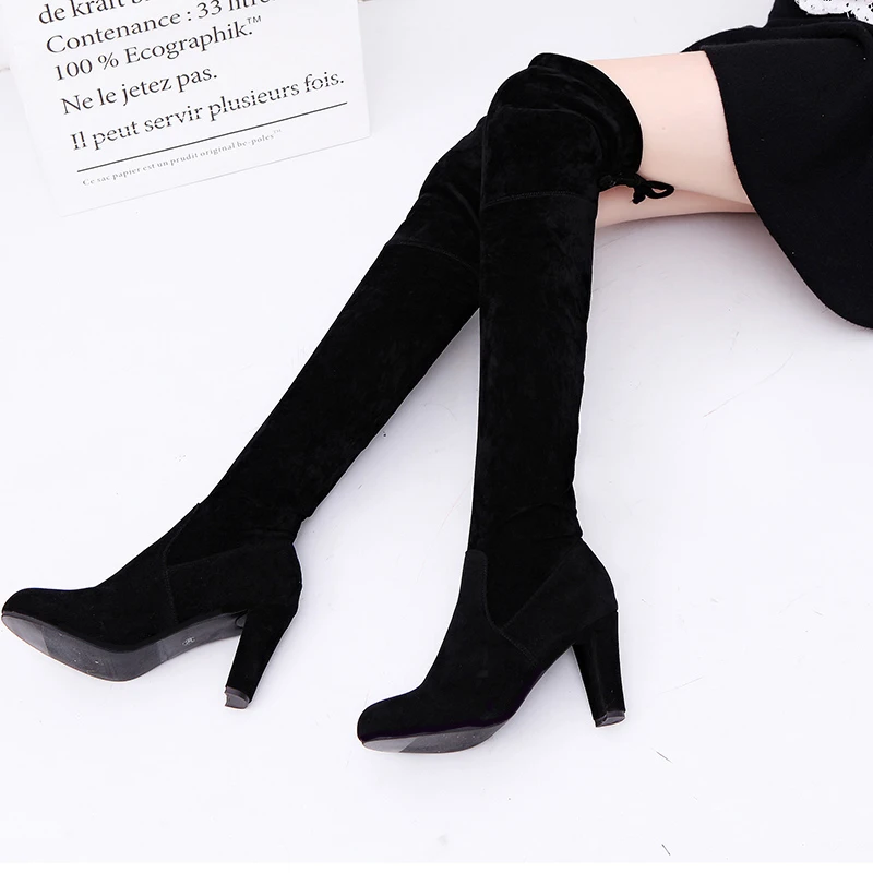 2021 New Winter Over The Knee Women Boots Stretch Fabrics High Heel Slip on Shoes Pointed Toe Woman Long Boots Size 34-43
2021 New Winter Over The Knee Women Boots Stretch Fabrics High Heel Slip on Shoes Pointed Toe Woman Long Boots Size 34-43