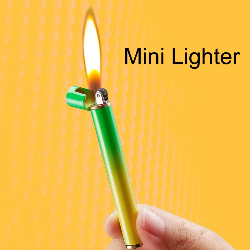 Mini Metal Lighter Gradient Color Cute Lighter Refillable Butane Gas Cigarette Shape Lighter Without Gas
Mini Metal Lighter Gradient Color Cute Lighter Refillable Butane Gas Cigarette Shape Lighter Without Gas