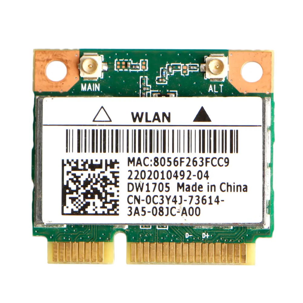 Qualcomm Atheros QCWB335 Wifi Mini Wireless Card CN-0C3Y4J For Dell DW1705 X6HA
Qualcomm Atheros QCWB335 Wifi Mini Wireless Card CN-0C3Y4J For Dell DW1705 X6HA
