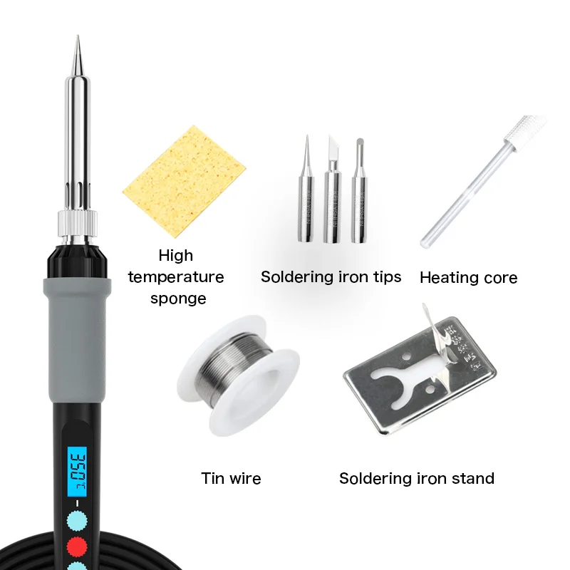 Kellyshun Adjustable Temperature Hand Welding Tool Kit 220V Solder Iron with Soldering Tips Electric Soldering Iron LCD Display
Kellyshun Adjustable Temperature Hand Welding Tool Kit 220V Solder Iron with Soldering Tips Electric Soldering Iron LCD Display