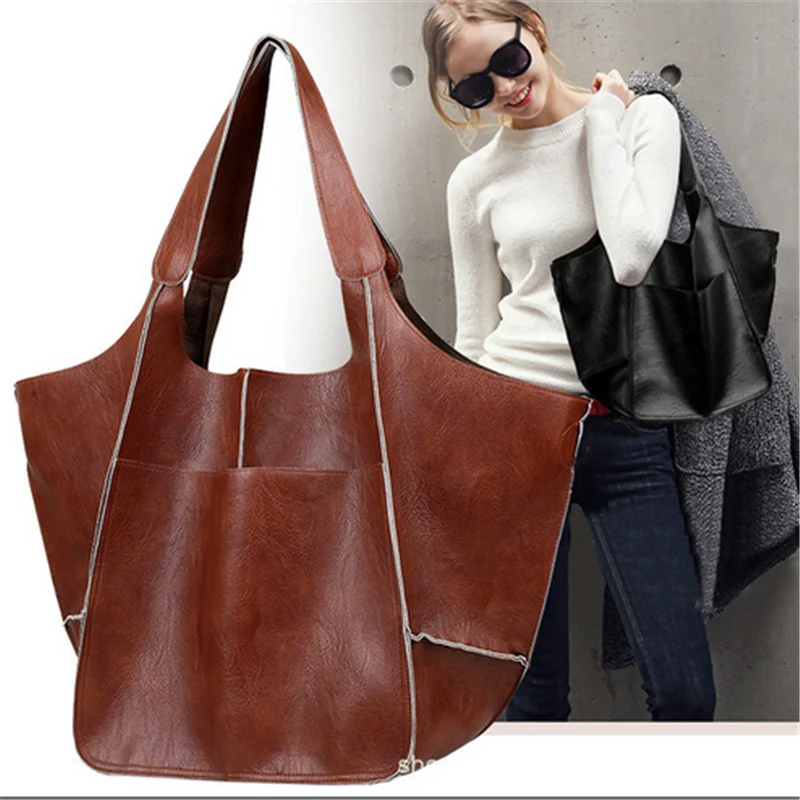 New Casual Soft Large Capacity Tote Women Handbags Designer Look Luxury Pu Leather Shoulder Bag Retro Big Shopper Purses
New Casual Soft Large Capacity Tote Women Handbags Designer Look Luxury Pu Leather Shoulder Bag Retro Big Shopper Purses