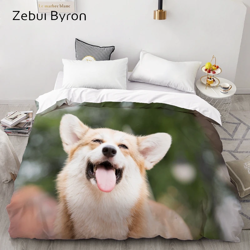 

3D Duvet Cover,Comforter/Quilt/Blanket case Double/Queen/King,Bedding Custom/220x240/200x200,Animal smile Dog pattern,Drop ship
