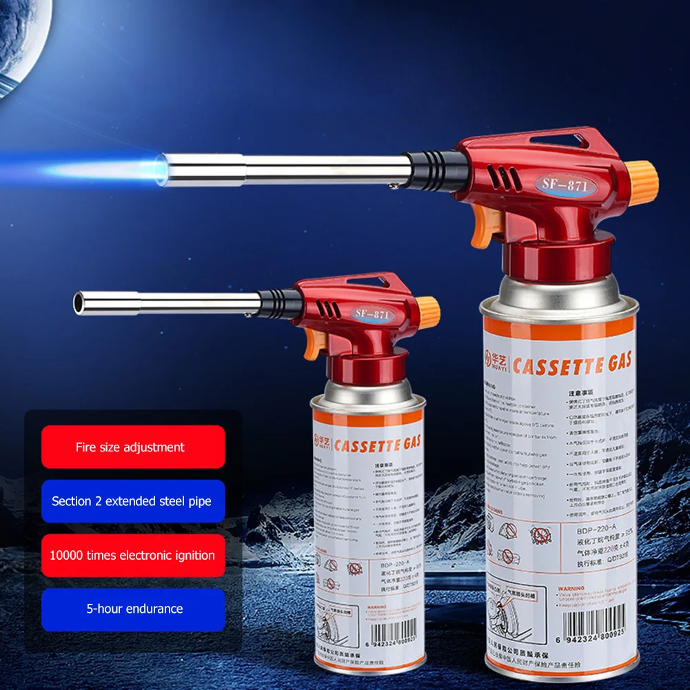 1300 Degree Flame Torch BBQ Cooking Welding Torch Flamethrower Outdoor Camping Picnic Hiking Lighter Butane Gas Spray Head
1300 Degree Flame Torch BBQ Cooking Welding Torch Flamethrower Outdoor Camping Picnic Hiking Lighter Butane Gas Spray Head