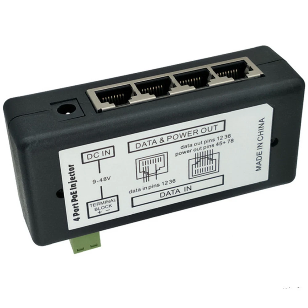 9-48V 4Ports POE Splitter Power Adapter Injector for CCTV Network Camera Power Over Ethernet IEEE802.3af
9-48V 4Ports POE Splitter Power Adapter Injector for CCTV Network Camera Power Over Ethernet IEEE802.3af
