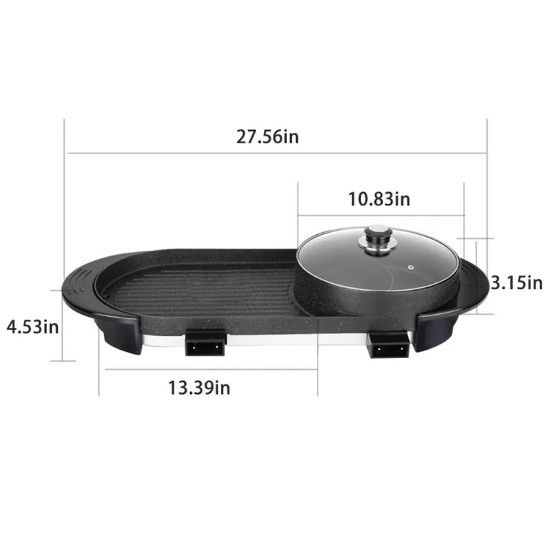 2 In 1 220V Electric Hot Pot Oven Smokeless Barbecue Machine Home BBQ Grills Indoor Roast Meat Dish Plate Multi Cooker 1200W
2 In 1 220V Electric Hot Pot Oven Smokeless Barbecue Machine Home BBQ Grills Indoor Roast Meat Dish Plate Multi Cooker 1200W