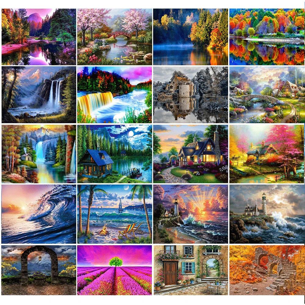 Пейзажная живопись 5D, алмазная живопись, Ночной пейзаж, вышивка крестиком, сделай сам, мозаика, оформление для дома 
Пейзажная живопись 5D, алмазная живопись, Ночной пейзаж, вышивка крестиком, сделай сам, мозаика, оформление для дома