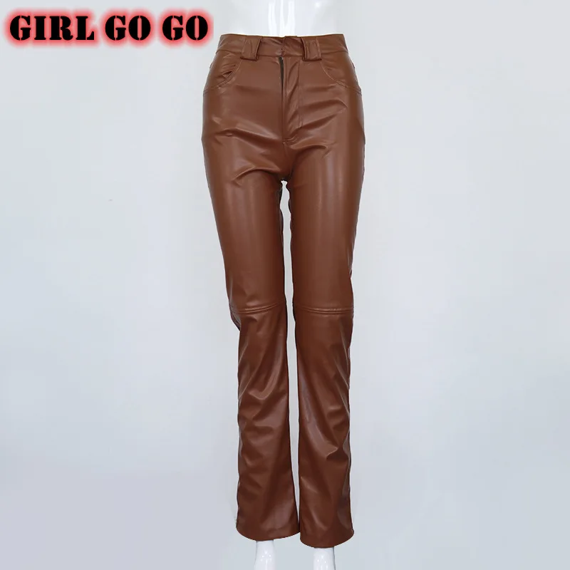 fashion pocket PU leather fleece straight pants trousers women 2020 high waist vintage streetwear capris elegant straight leg
fashion pocket PU leather fleece straight pants trousers women 2020 high waist vintage streetwear capris elegant straight leg