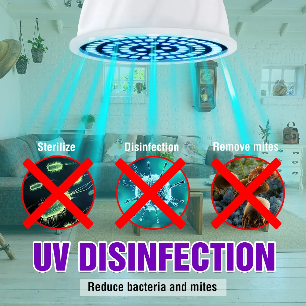 220V E27 UVC Germicidal Lamp E14 LED Sterilizer Light B22 Ozone Ultraviolet Bulb GU10 Amuchina Lighting For Home 48 60 80 Leds
220V E27 UVC Germicidal Lamp E14 LED Sterilizer Light B22 Ozone Ultraviolet Bulb GU10 Amuchina Lighting For Home 48 60 80 Leds
