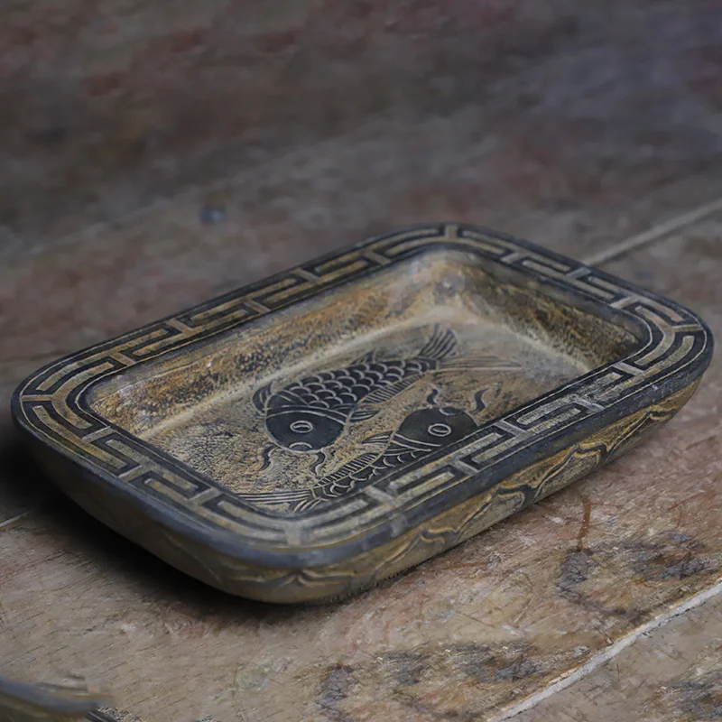 Folk Nostalgic Shanxi Bluestone Lotus Double Fish Stone Basin Narcissus Begonia Basin Chinese Aesthetic Space Decoration
Folk Nostalgic Shanxi Bluestone Lotus Double Fish Stone Basin Narcissus Begonia Basin Chinese Aesthetic Space Decoration