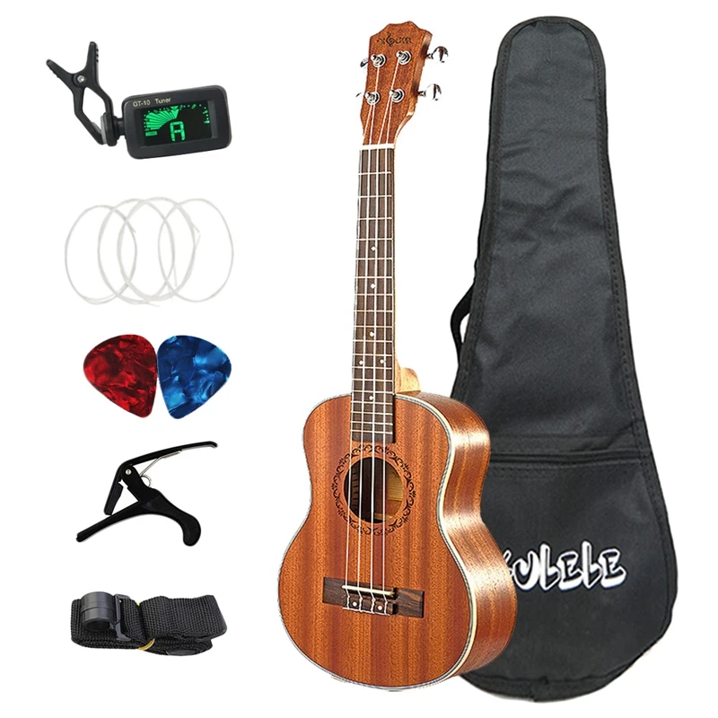 26 Inch Ukulele Set 19 Fret Tenor Mahogany Wood Ukulele Acoustic Cutaway Guitar Rosewood Fingerboard Metal Pegs Hawaii 4 String
26 Inch Ukulele Set 19 Fret Tenor Mahogany Wood Ukulele Acoustic Cutaway Guitar Rosewood Fingerboard Metal Pegs Hawaii 4 String