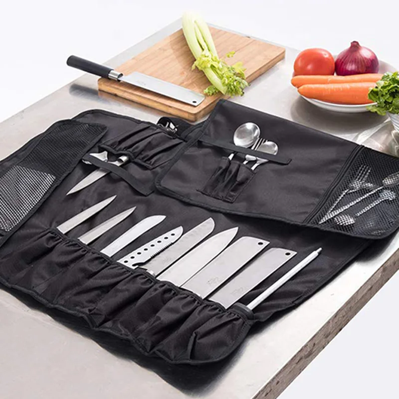 Hot Chef Cutlery Bag With 11 Slots Roll Bag Multi-function with Handle Shoulder Strap Mesh Holder D6
Hot Chef Cutlery Bag With 11 Slots Roll Bag Multi-function with Handle Shoulder Strap Mesh Holder D6