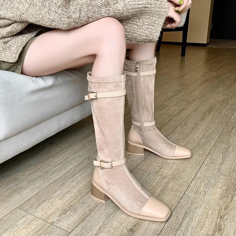 Women Shoes Autumn Winter Warm Knee High Boots New Fashion Square Heels Black Apricot Quality Zip Dress Casual Long Boots 34-40
Women Shoes Autumn Winter Warm Knee High Boots New Fashion Square Heels Black Apricot Quality Zip Dress Casual Long Boots 34-40