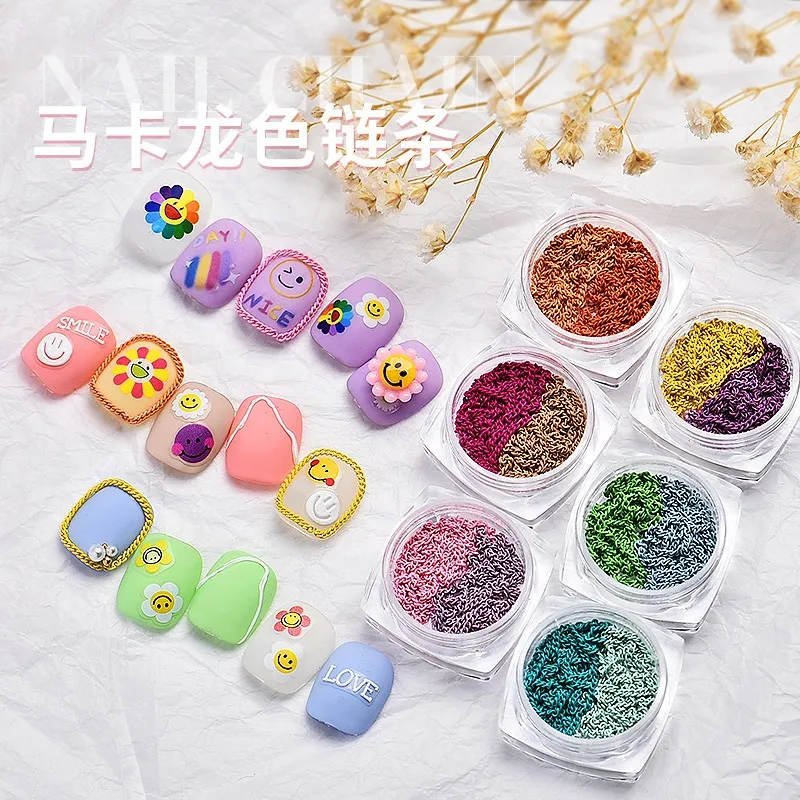 New nail art accessories Macaron two-tone net red Nail supplies new gold and silver chain metal color pearl nail art decor 
New nail art accessories Macaron two-tone net red Nail supplies new gold and silver chain metal color pearl nail art decor