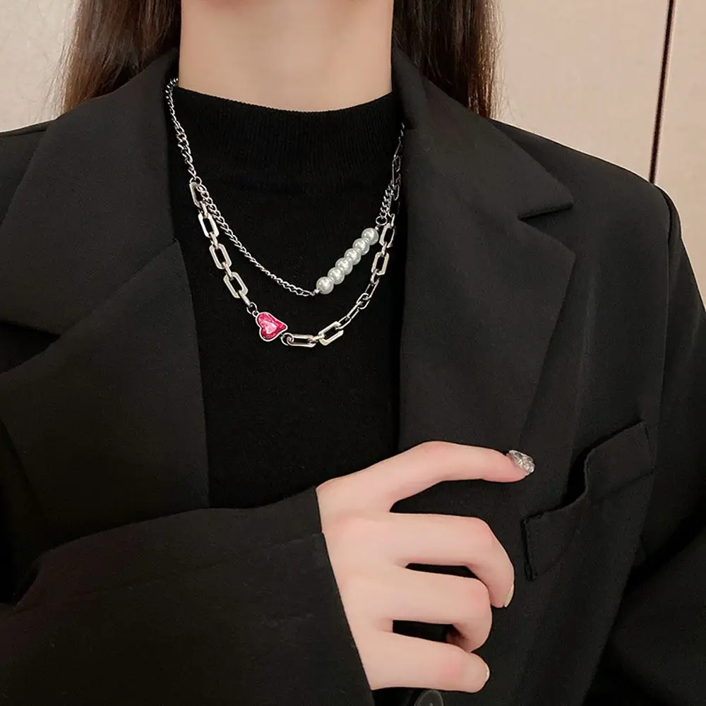 Elegant Sweet Autumn And Winter Simple Heart Pearl Necklace Korean Style Jewelry Double Layer Necklace Women Necklace 
Elegant Sweet Autumn And Winter Simple Heart Pearl Necklace Korean Style Jewelry Double Layer Necklace Women Necklace