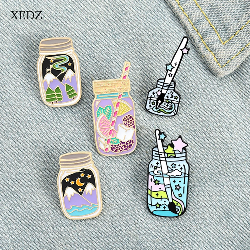 XEDZ Five Adventure Drink Bottle Enamel Brooch Fashion Fantasy Wilderness Fun Starry Sky Travel Drink Clothing Badge Jewelry Gif
XEDZ Five Adventure Drink Bottle Enamel Brooch Fashion Fantasy Wilderness Fun Starry Sky Travel Drink Clothing Badge Jewelry Gif