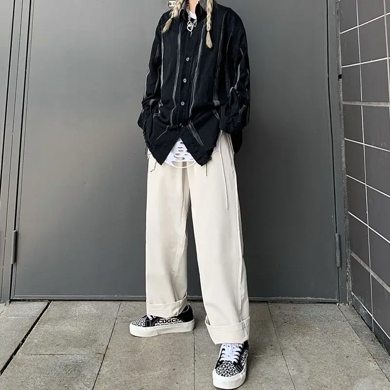 Pants for Women 2021 New Spring Loose Slimming and Straight High Waist Black All-Match Figure Flattering Wide-Leg Casual Pants 
Pants for Women 2021 New Spring Loose Slimming and Straight High Waist Black All-Match Figure Flattering Wide-Leg Casual Pants