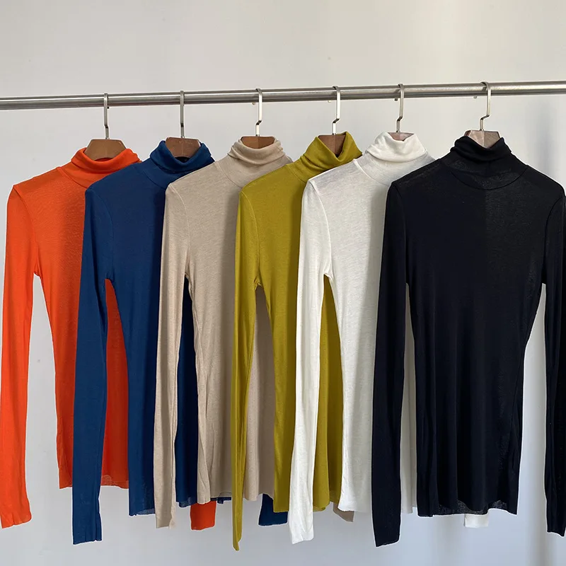 Women Sweater 2021 Autumn New 100% Wool Bottoming Shirt Long-sleeved Lightweight Stretch Slim Shirt Women 
Women Sweater 2021 Autumn New 100% Wool Bottoming Shirt Long-sleeved Lightweight Stretch Slim Shirt Women