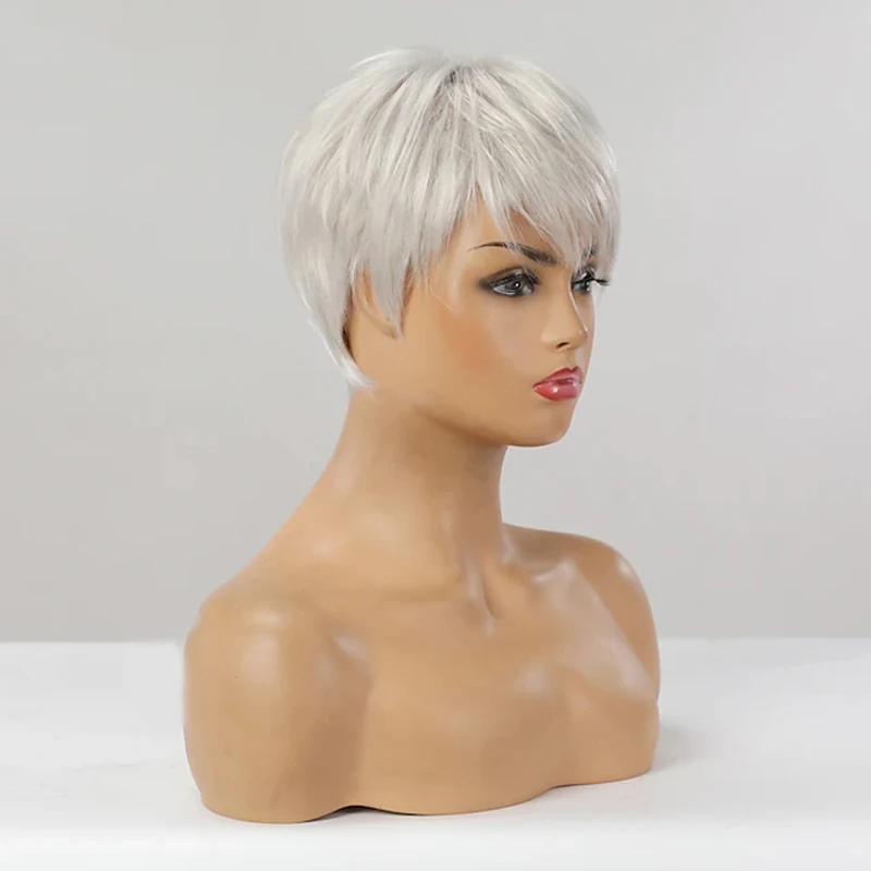 real Human Hair Blend Wig Short Straight grey Hairstyles Straight With Bangs Capless Women's Wigs 8 inch
real Human Hair Blend Wig Short Straight grey Hairstyles Straight With Bangs Capless Women's Wigs 8 inch