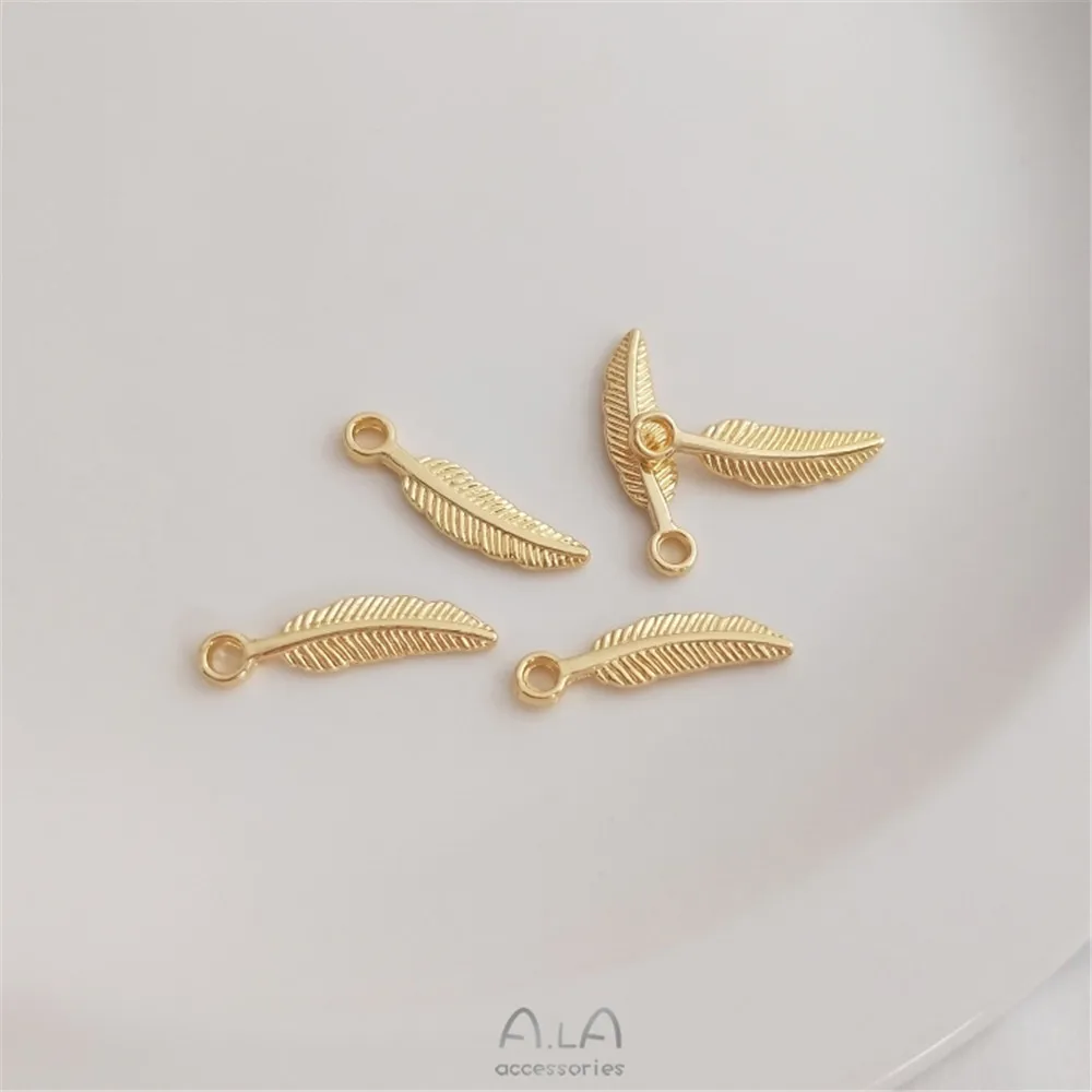 14K gold bag color preserving leaf feather pendant hand DIY Pendant Bracelet Necklace Earring Jewelry pendant accessories
14K gold bag color preserving leaf feather pendant hand DIY Pendant Bracelet Necklace Earring Jewelry pendant accessories