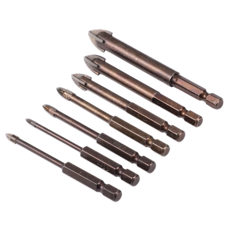 7Pcs/Set Tungsten Carbide Glass Drill Bit Set Alloy Carbide Point with 4 Cutting Edges Tile & Glass Cross Spear Head Drill Bits
7Pcs/Set Tungsten Carbide Glass Drill Bit Set Alloy Carbide Point with 4 Cutting Edges Tile & Glass Cross Spear Head Drill Bits