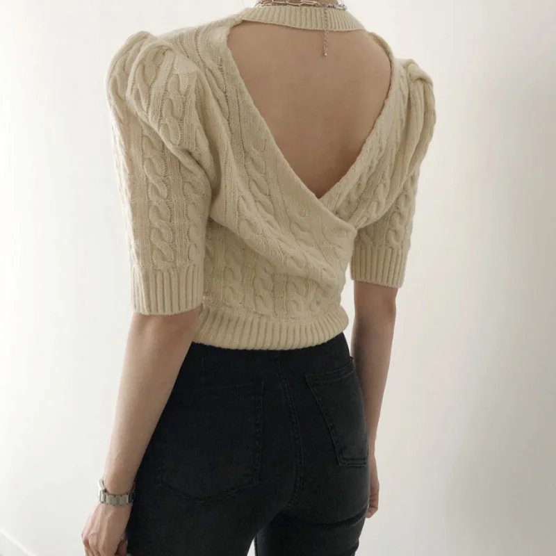 One-Picec Women Sweaters 2021 Summer Sexy Hollow Out Short Sleeve Twist Knitted Retro Chic Round Neck Ladies Knit Tops Clothing
One-Picec Women Sweaters 2021 Summer Sexy Hollow Out Short Sleeve Twist Knitted Retro Chic Round Neck Ladies Knit Tops Clothing