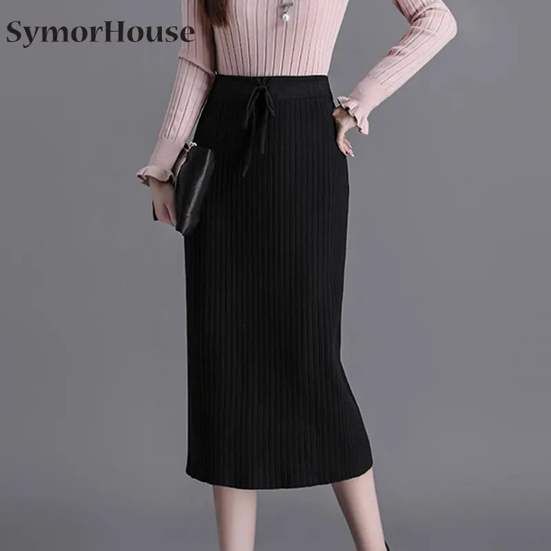 Black Stripe Knitted Midi Skirt For Women 2021 High Waisted Autumn Winter Clothing Vintage Elegant Ladies Wrap Skirts With Belts
Black Stripe Knitted Midi Skirt For Women 2021 High Waisted Autumn Winter Clothing Vintage Elegant Ladies Wrap Skirts With Belts