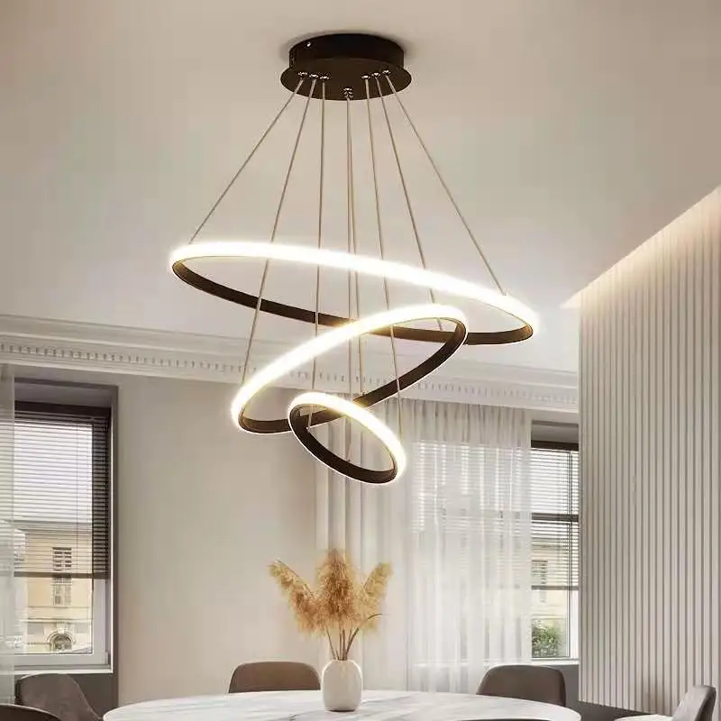 Modern Led Pendant Lamp For Living Dining Room Black Circle Ring Hanging Chandeliers Lights Home Iron Art Kitchen Loft Fixture
Modern Led Pendant Lamp For Living Dining Room Black Circle Ring Hanging Chandeliers Lights Home Iron Art Kitchen Loft Fixture