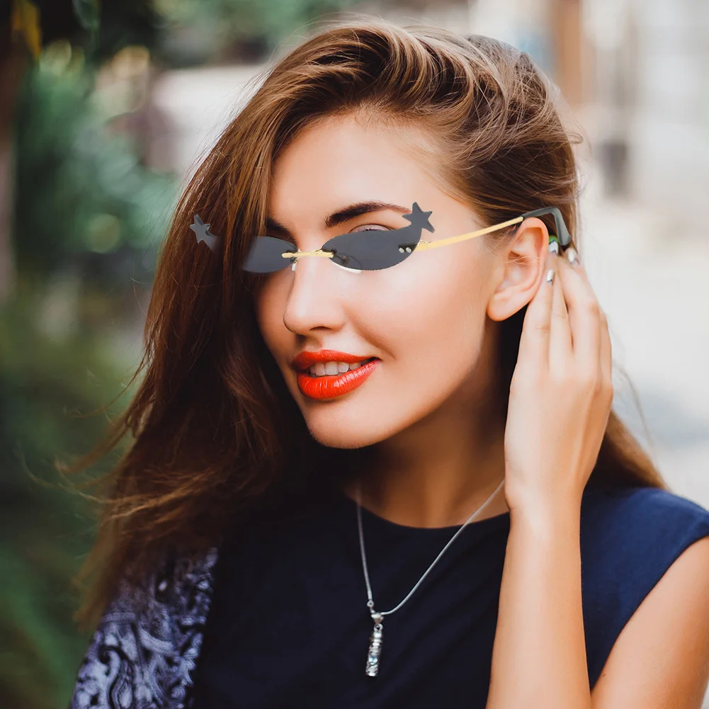 Metal Flame Sunglasses Rimless Eye Glasses UV Protection Eyewear for Women Men Clear Lens One Piece Shade Mirror
Metal Flame Sunglasses Rimless Eye Glasses UV Protection Eyewear for Women Men Clear Lens One Piece Shade Mirror