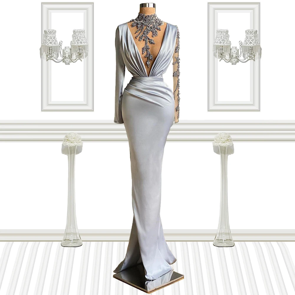 Long Sleeves Sheer Neck & Sleeves Jewel Silver Prom Dress Ceremony Dresses vestidos de fiesta de noche largos elegantes
Long Sleeves Sheer Neck & Sleeves Jewel Silver Prom Dress Ceremony Dresses vestidos de fiesta de noche largos elegantes
