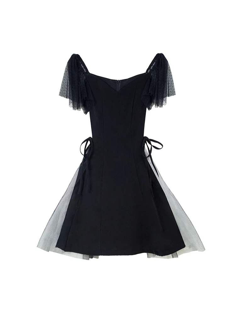 French Style Black Dress Women 2020 New Summer Retro A-line Mini Dress Sexy V-neck Short Sleeve Mesh Dress Female Vestidos
French Style Black Dress Women 2020 New Summer Retro A-line Mini Dress Sexy V-neck Short Sleeve Mesh Dress Female Vestidos