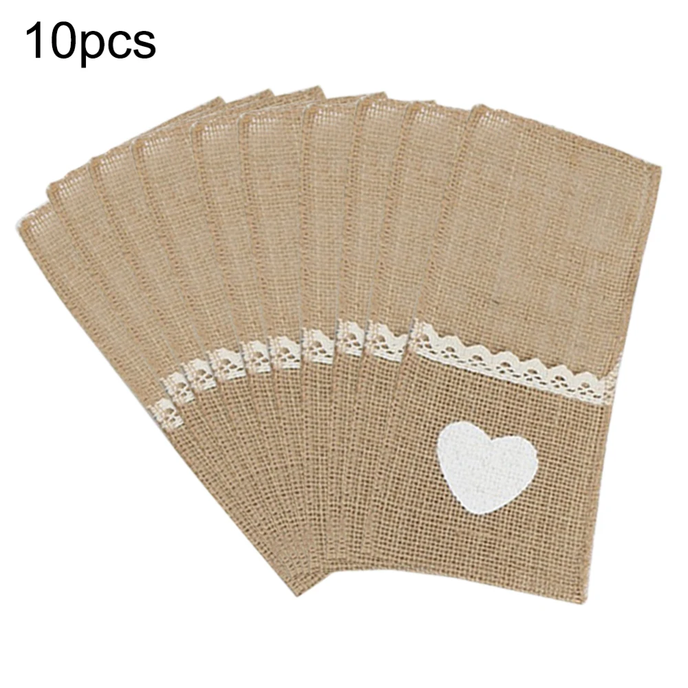 10pcs Natural Jute Cutlery Knives and Forks Cutlery Set Silverware Bag Holder Burlap & Lace Party Wedding Decor
10pcs Natural Jute Cutlery Knives and Forks Cutlery Set Silverware Bag Holder Burlap & Lace Party Wedding Decor