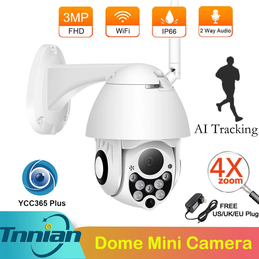 Беспроводная IP-камера 3 Мп, наружная скоростная купольная камера Wi-Fi, PTZ 2 Мп, двухстороннее аудио, автослежение, для систем видеонаблюдения
Беспроводная IP-камера 3 Мп, наружная скоростная купольная камера Wi-Fi, PTZ 2 Мп, двухстороннее аудио, автослежение, для систем видеонаблюдения