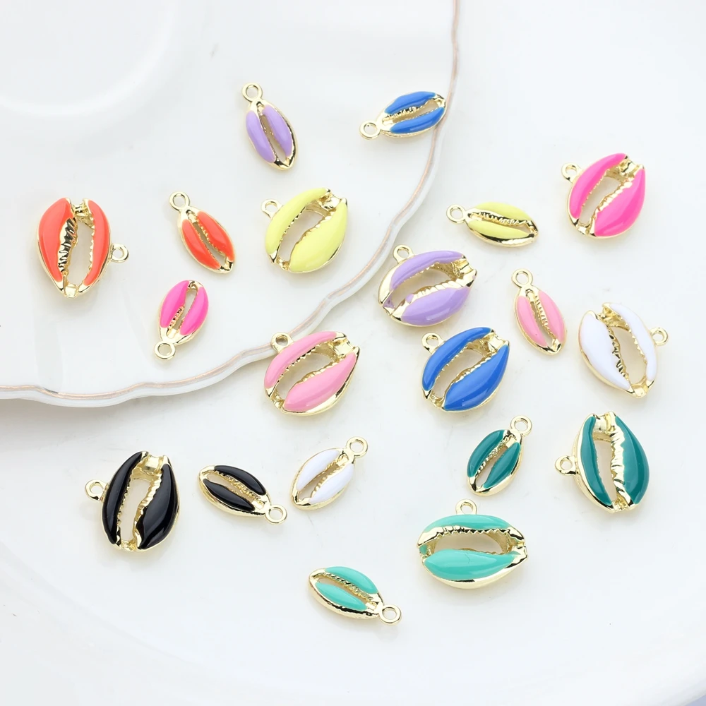 

Zinc Alloy Enamel Shells Conch Charms Starfish Beads Random Random Mix 10pcs/lot For DIY Bohemia Bracelet Jewelry Accessories