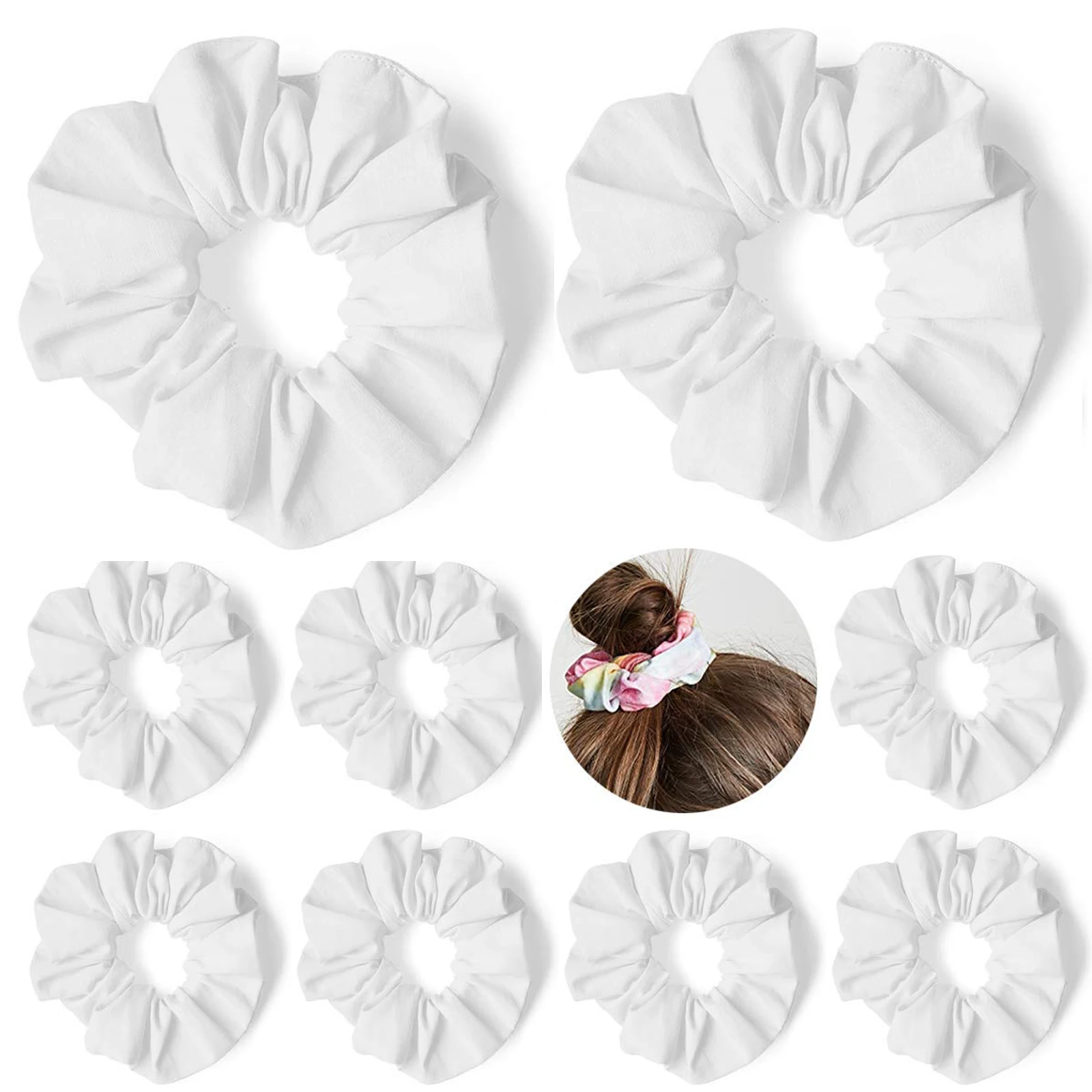 White Scrunchies For Tie Dye, 12 Packs Cotton Bulk For Hair Scrunchies Elastic Hair Band Set For Girls Women Bridesmaid
White Scrunchies For Tie Dye, 12 Packs Cotton Bulk For Hair Scrunchies Elastic Hair Band Set For Girls Women Bridesmaid